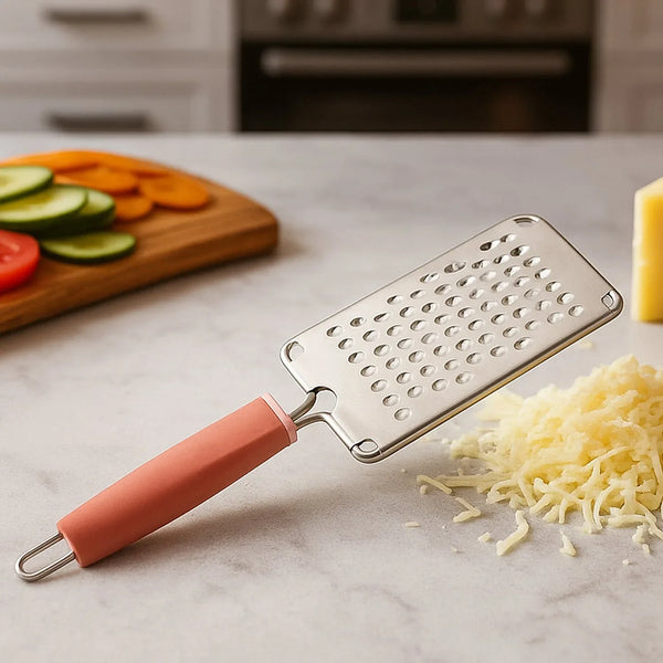 Supermom Stainless Steel Multipurpose Vegetable and Cheese Grater with Soft Grip Handle (1 Pc) - justgrabit.in | Just Grab It