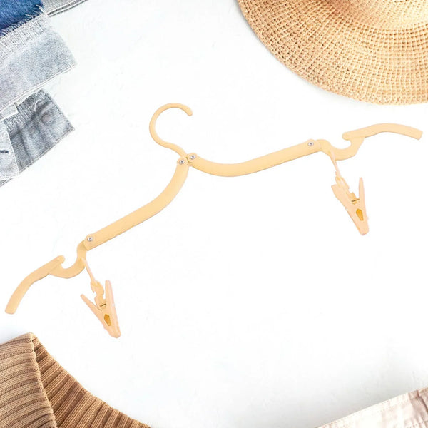 Folding Hanger with Clips for Clothes, Adjustable Hanger (1 Pc) - Justgrabit Inc.