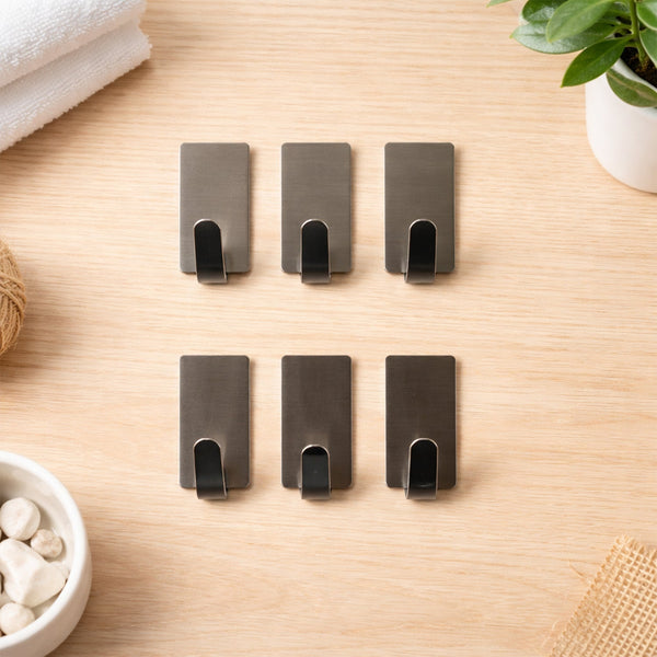 Self Adhesive Wall Hooks Set (Pack Of 6) - justgrabit.in | Just Grab It