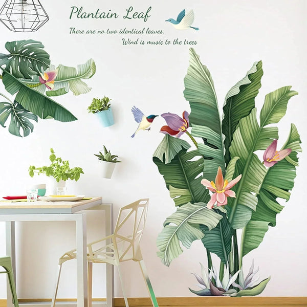 Large Plantain Leaf Wall Sticker 90x60 cm - (1 Pc) - justgrabit.in | Just Grab It