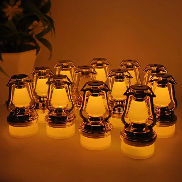 Decorative Vintage Lantern Style Flameless LED Candles (12 Pc) - justgrabit.in | Just Grab It
