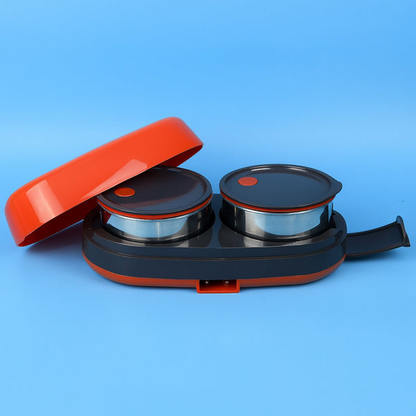 Orbit Electric Lunch Box with Dual Stainless Steel Containers Set - justgrabit.in | Just Grab It