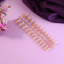 Elegant Nude Glossy Artificial Nail Tips fake nails (24 Pc Set) - justgrabit.in | Just Grab It