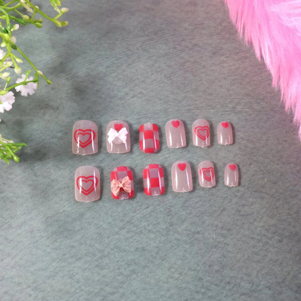 Premium Artificial False Nail Set with Mix Design fake nails - (Set) - justgrabit.in | Just Grab It
