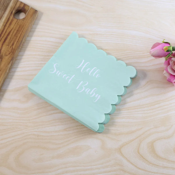 Hello Sweet Baby Party Paper Napkins (31 x 31 cm / 24 Pc) - justgrabit.in | Just Grab It