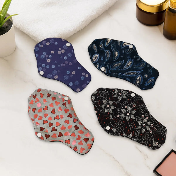Reusable Cloth Sanitary Pads for Women (4 Pc / Set) - Justgrabit Inc.
