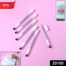 Transparent Smooth Writing Black Gel Pens Set of 6 Pieces - justgrabit.in | Just Grab It