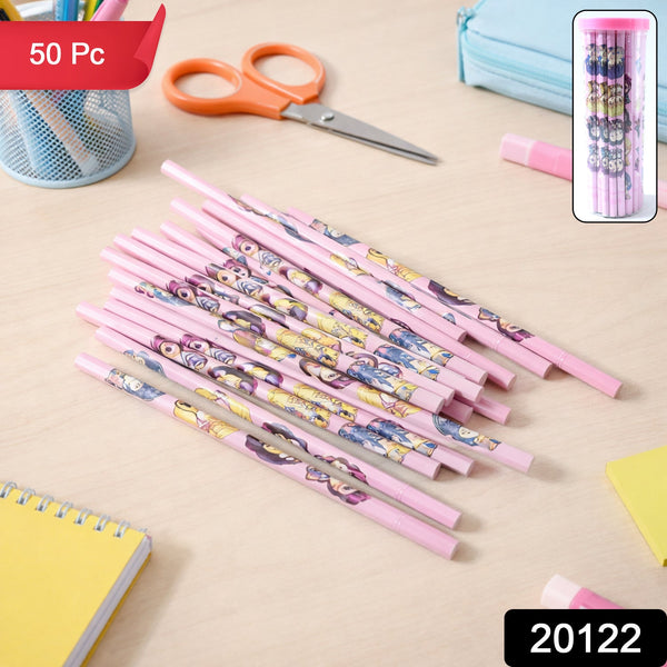 Cartoon Printed Wooden Pencil Set (50 Pc Pack) - justgrabit.in | Just Grab It