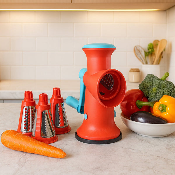 Apex 4 in 1 Signature Rotary Grater with Interchangeable Blades - justgrabit.in | Just Grab It