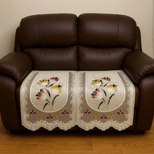 Floral Sofa Protector Runner - (1 Pc / 220x27 Inch) - justgrabit.in | Just Grab It
