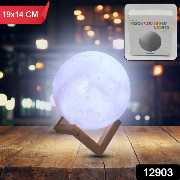 Moon Night Lamp with Plastic Stand Night Lamp for Bedroom (19 x14 Cm / 1 Pc) - justgrabit.in | Just Grab It