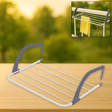 Metal Steel Folding Drying Rack for Clothes Balcony Laundry Hanger for Small Clothes Drying Hanger Metal Clothes Drying Stand, Socks and Plant Storage Holder Outdoor / Indoor Clothes - Towel Drying Rack Hanging on The Door Bathroom - Justgrabit Inc.