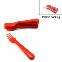 Plastic Fork Spoon, Fork Spoon Set, Fruit Fork Spoon Set | Baby Fork Spoon/Vegetable Fork Spoon, Plastic Salad Spoon, Dessert Spoon (6pc set) - justgrabit.in | Just Grab It