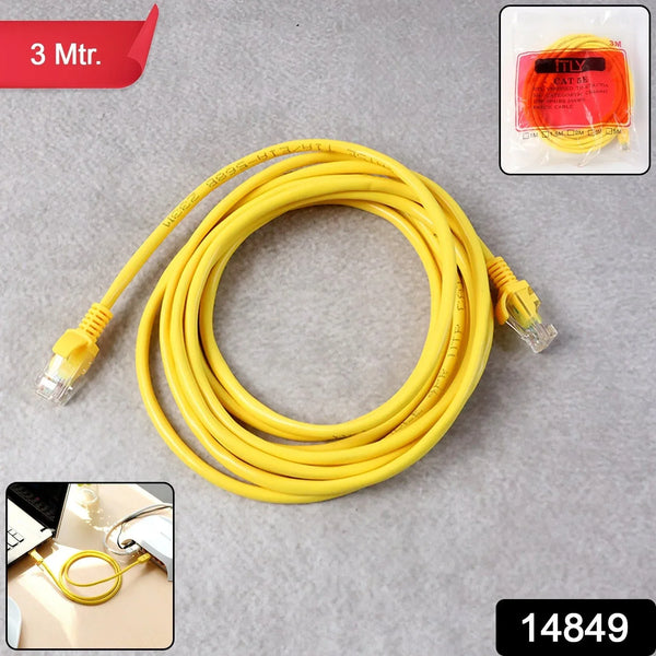 High - Speed CAT 5E Ethernet LAN Network Cable (3 Meter) - justgrabit.in | Just Grab It