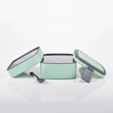 GREEN DOUBLE - LAYER PORTABLE LUNCH BOX STACKABLE WITH CARRYING HANDLE AND SPOON LUNCH BOX , Bento Lunch Box - Justgrabit Inc.
