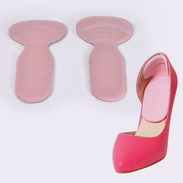 2 in 1 T Shaped Silicone Self Adhesive Shoe Heel Pads Insoles (1 Pair) - justgrabit.in | Just Grab It