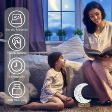 Crystal Table Lamp | Moon Shape Touch Control Lamp with 3 Color | Metal Bedside Lamp for Kids Bedroom Romantic Desktop Nightstand | Stepless Dimming USB Charging Touch Night Light - Justgrabit Inc.