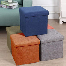 4986 Living Room Cube Shape Sitting Stool with Storage Box.(Mix Color) - justgrabit.in | Just Grab It