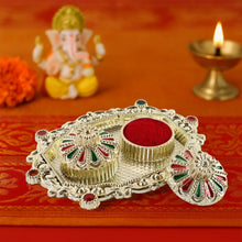 Meenakari Roli–Chawal Pooja Thali - (1 Pc / Mix design) - justgrabit.in | Just Grab It
