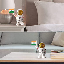 Solar Power Astronaut Ornament Moving Hand with Indian Flag (1 Pc) - justgrabit.in | Just Grab It