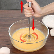 Medium Stainless Steel Egg Whisk, Hand Push Rotary Whisk Blender (1 Pc / 30 Cm) - justgrabit.in | Just Grab It