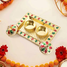 Rakasha Bandhan Special Puja Thali, Kumkum Thali Holder, Pooja Return Gift, Indian Housewarming Gifts, Brother / Bhai / Bhabhi / Sister / Family for Rakshabandhan, Diwali (Mix Design) - Justgrabit Inc.