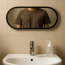 Modern Oval Wall - Mounted Bathroom Mirror (1 Pc) - Justgrabit Inc.