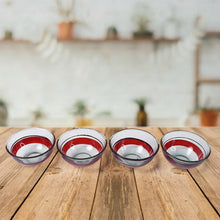 Healthy Choice Set Of 4pc Ceramic Cup And 4pc Glass Bowl With Plastic Plate (9 Pcs Set) - Justgrabit Inc.