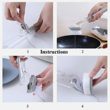 Mix Color Dish Scrubber with Soap Dispenser, Soap Dispensing Dish Brush Set, Dishwashing Brushes Kitchen Scrub Dish Wand for Dishes Sink Pot Pan Cleaning and Washing,1 Handle,3Refill Replacement Head - justgrabit.in | Just Grab It