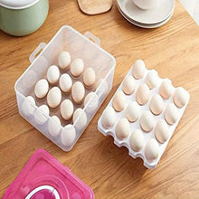 2Layer, 32 Grid Egg Tray with Lid Egg Carrier Holder for Refrigerator, Camping Food Storage Container with Handle (1 Pc ) - Justgrabit Inc.