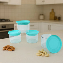 Airtight Container Jar 4 Pc Set With Stylish Tray for Kitchen Unbreakable Jar Set for Multipurpose Storage ( Mukhwas Dani ) - justgrabit.in | Just Grab It