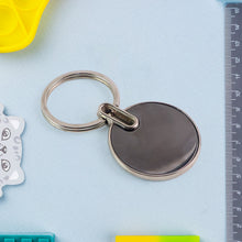 Sleek Black Round Metal Keychain (1 Pc) - justgrabit.in | Just Grab It
