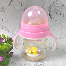 Plastic Baby Feeding Bottle with Handles, Cleaning brush & Straw (240 ML / 1 Pc) - justgrabit.in | Just Grab It