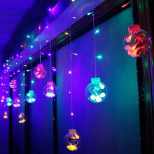 12 Wish Balls Window Curtain String Lights with 8 Flashing Modes Decoration for Home Decoration, Diwali & Wedding LED Christmas Light Indoor and Outdoor Light ,Festival Decoration (Plastic, Multi Color) - justgrabit.in | Just Grab It