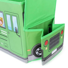 Foldable Bus Shape Toy Box Storage with Lid for Storage of Toys Basket Useful as Toy Organizer mountable Racks Surface Multipurpose Basket for Kids Wardrobe Cabinet Wood with Cloth Cover For Home Decor Books, Game, Baby Cloth (Mix Color & Design ) - Justgrabit Inc.