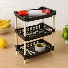 Apex Small Multiuse Plastic Storage Rack Organizer 3 - Tier - Justgrabit Inc.