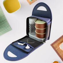Steel Lunch Box Set (4 pcs, Black) - justgrabit.in | Just Grab It