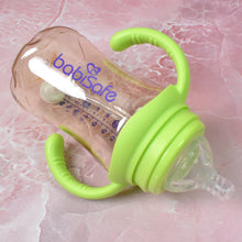 Plastic Baby Feeding Bottle with Handles, Cleaning brush & Straw (300 ML / 1 Pc) - justgrabit.in | Just Grab It