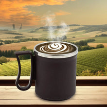 Coffee Mug with Lid and Handle - Plastic Covered Stainless Steel Mug (Random Color, Approx 200 ML) - justgrabit.in | Just Grab It