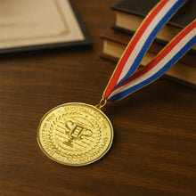 Gold Metal Medal with Tricolor Ribbon (1 Pc) - Justgrabit Inc.