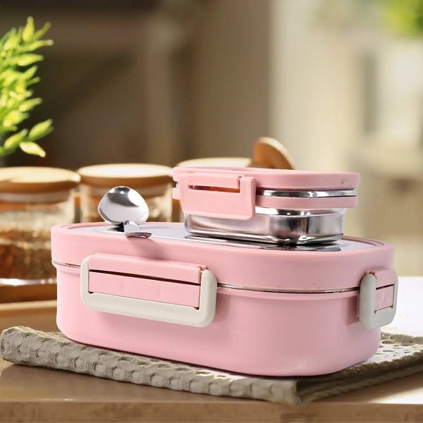 Qunic Stainless Steel Snack Lunch Box (With Small Box) - Justgrabit Inc.