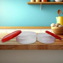 Round Plastic Big & Small Storage Container Box (PACK OF 2) - justgrabit.in | Just Grab It