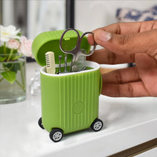 Manicure & Pedicure Kit – 8 Pc Grooming Set with 4 - Wheel Suitcase Trolley - justgrabit.in | Just Grab It
