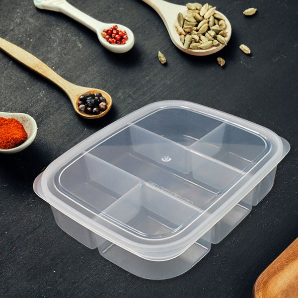 Plastic 5 - Compartment Excellent container Reusable Lunch Box (1 Pc) - justgrabit.in | Just Grab It