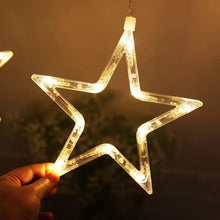 12 Stars LED Curtain String Lights with 8 Flashing Modes for Home Decoration, Diwali & Wedding LED Christmas Light Indoor and Outdoor Light ,Festival Decoration (Warm White / With Box) - justgrabit.in | Just Grab It