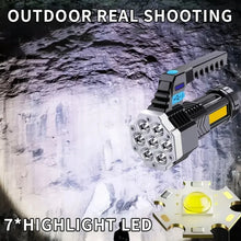 Portable Flashlight / Torch COB 7LED Hand Light USB Rechargeable Light with Side Light (1 Pc) - justgrabit.in | Just Grab It