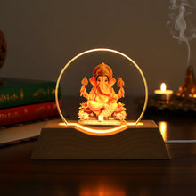 Premium 3D Lord Ganesha Acrylic LED Night Lamp (1 Pc) - justgrabit.in | Just Grab It