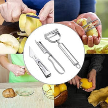 3 In 1 Stainless Steel Vegetable and Fruit Peeler Set (3 Pcs Set) - Justgrabit Inc.