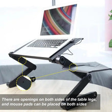 Modern Style Portable Adjustable Foldable Laptop Holder Notebook Desks Lap PC Folding Desk Table Vented Stand 2 Built in Cooling Fans - justgrabit.in | Just Grab It