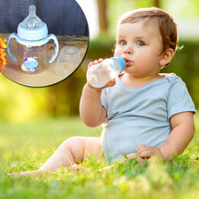 Plastic Baby Feeding Bottle with Handles, Cleaning brush & Straw (180 ML / 1 Pc) - justgrabit.in | Just Grab It